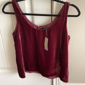 Burgundy Velvet Tank Top J.Crew